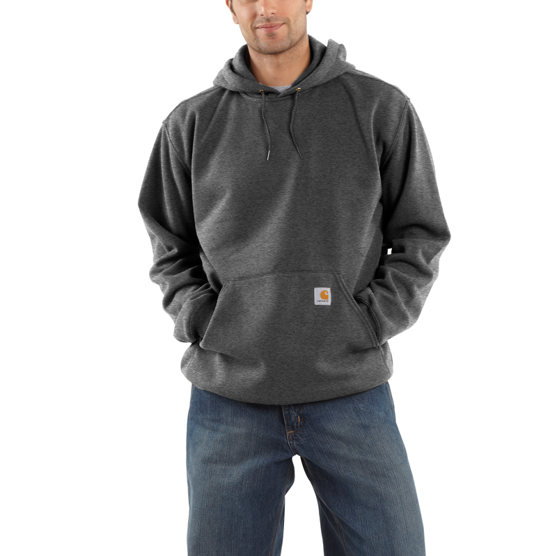 Carhartt Men's Marquette Sweatshirt in Carbon Heather, showcasing a cozy, casual sweatshirt with a ribbed collar and cuffs.