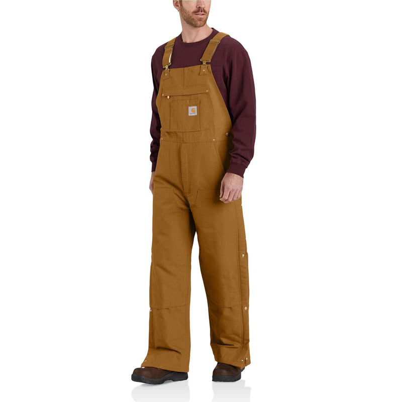 Carhartt Men's Firm Duck Insulated Bib Overall, Carhartt Brown – front
