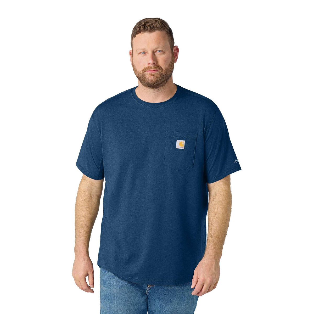 Carhartt Men's Force Relaxed Fit Short-Sleeve Pocket T-Shirt, Light Huron Heather – front