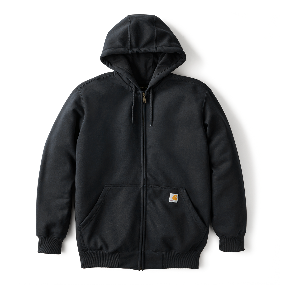 Carhartt Men's Paxton Full Zip Sweatshirt, Black – flat front