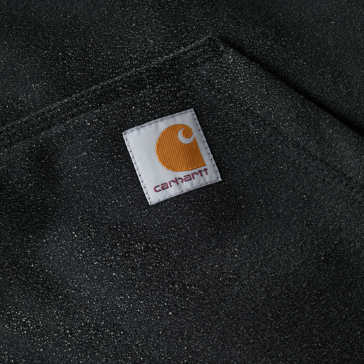 Carhartt Men's Paxton Full Zip Sweatshirt, Black – logo detail