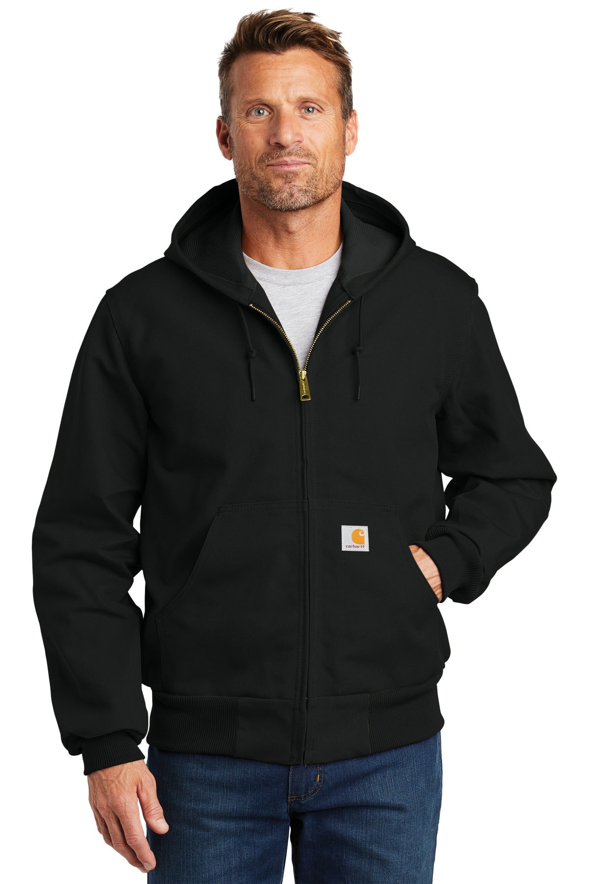 Carhartt Men's Thermal-Lined Duck Active Jac, Black – front