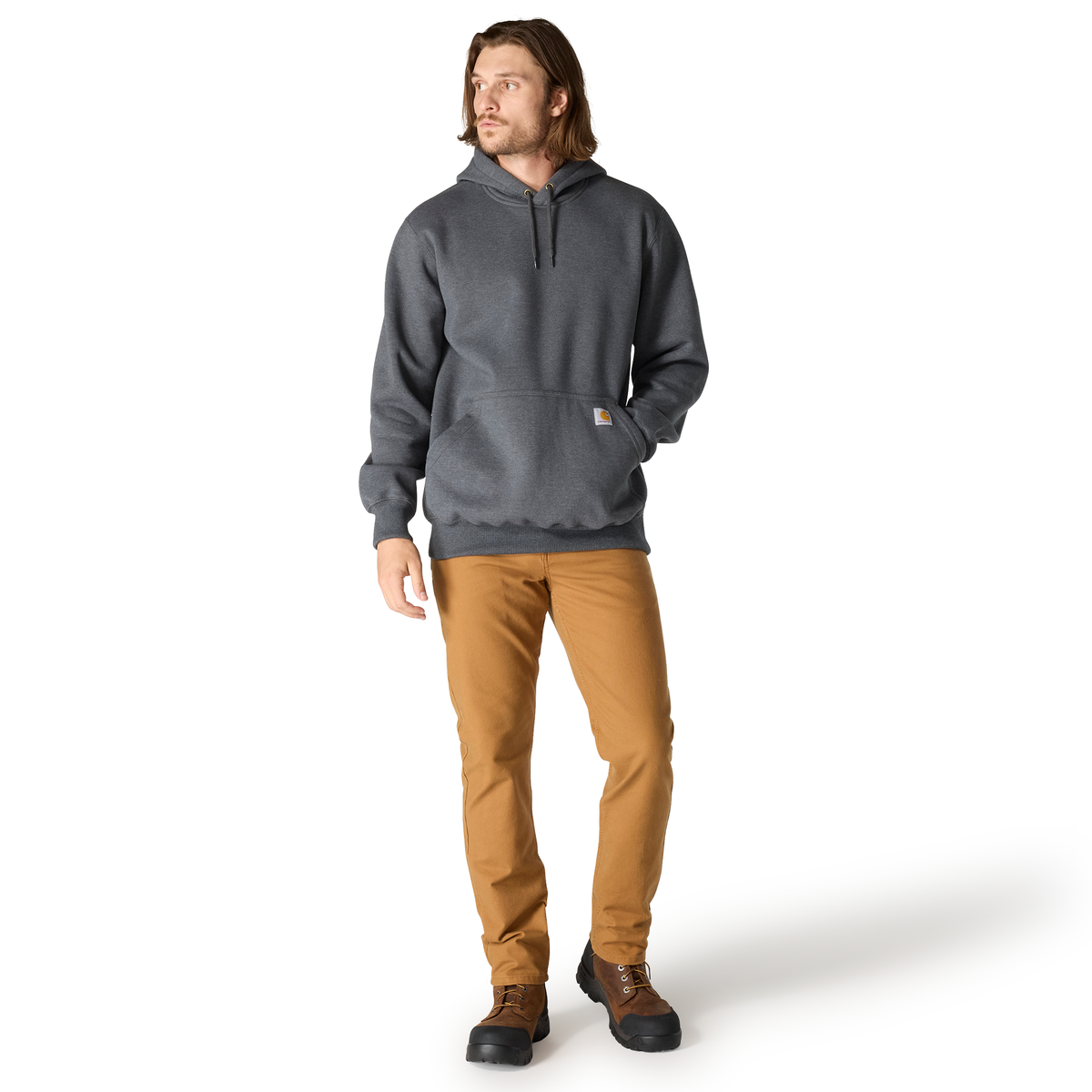 Carhartt Men's Paxton Sweatshirt in Carbon Heather, casual sweatshirt with a comfortable fit and durable fabric.