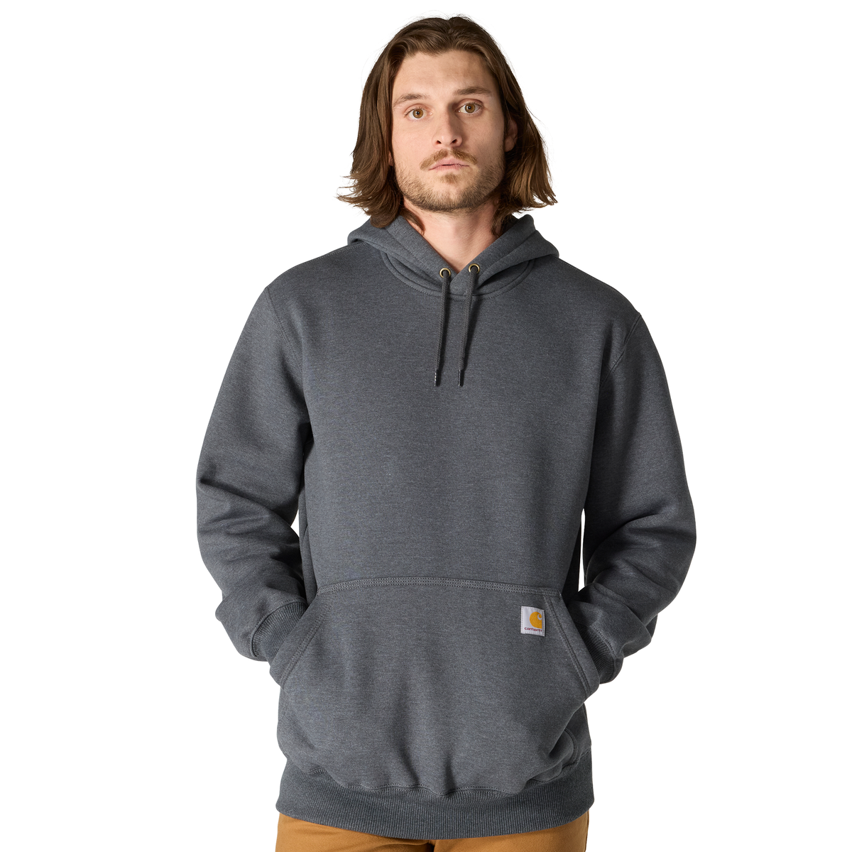 Carhartt Men's Paxton Sweatshirt in Carbon Heather, casual sweatshirt with a comfortable fit and durable fabric, perfect for everyday wear.