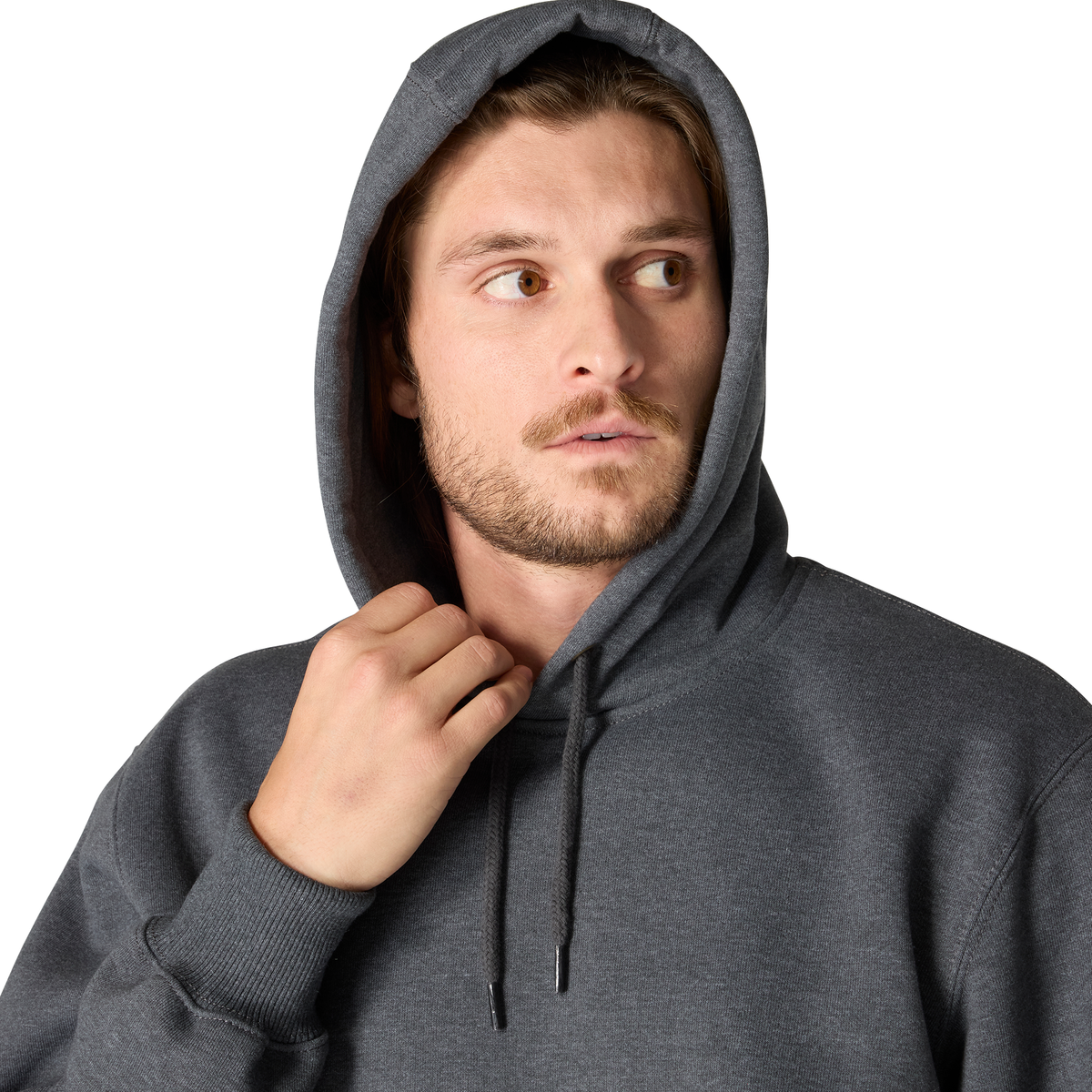 Carhartt Men's Paxton Sweatshirt in Carbon Heather, casual fleece sweatshirt with ribbed cuffs and a comfortable fit.
