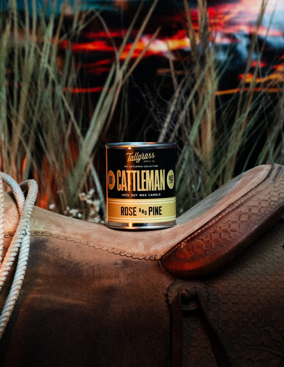 Tallgrass Supply Cattleman Collection leather wallet with rose and pine design, featuring rustic brown leather and detailed stitching.