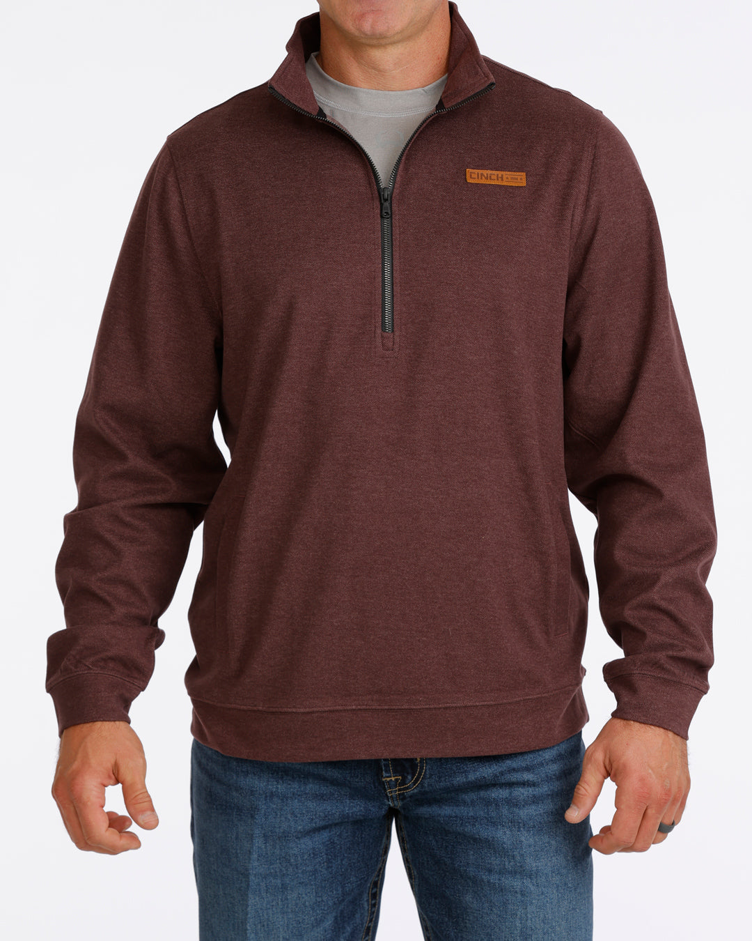 Cinch Men's 1/2 Zip Pullover, Purple – front