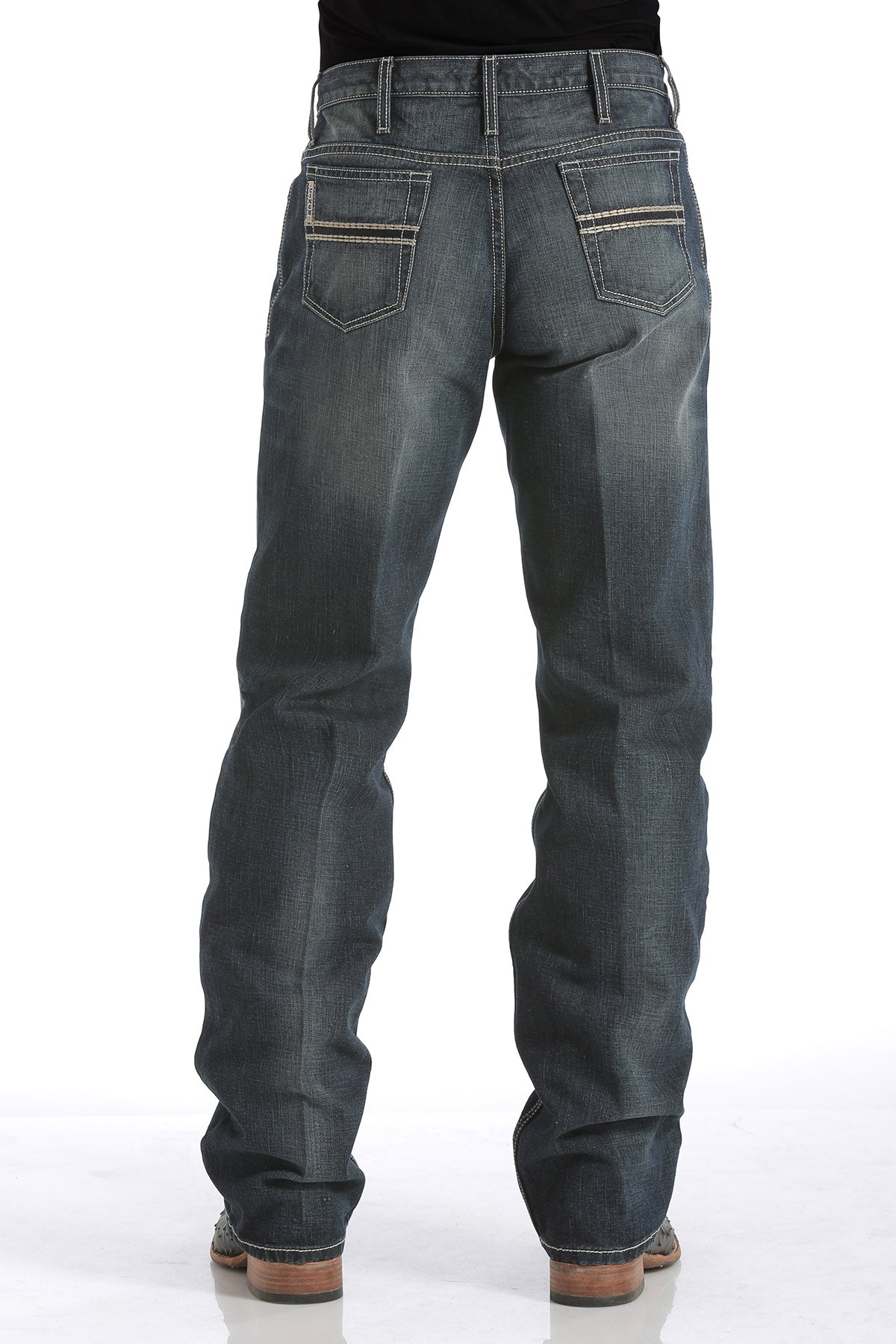 Cinch Men's White Label 019 Relaxed Fit Rigid Jean, Dark Stone – back