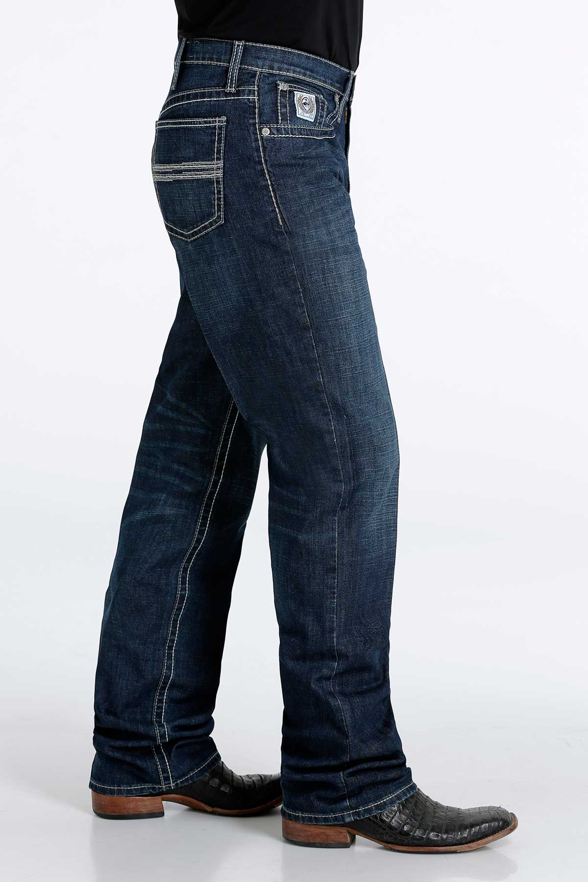 Cinch Men's White Label 039 Relaxed Fit Performance Jean, Dark Stone – side