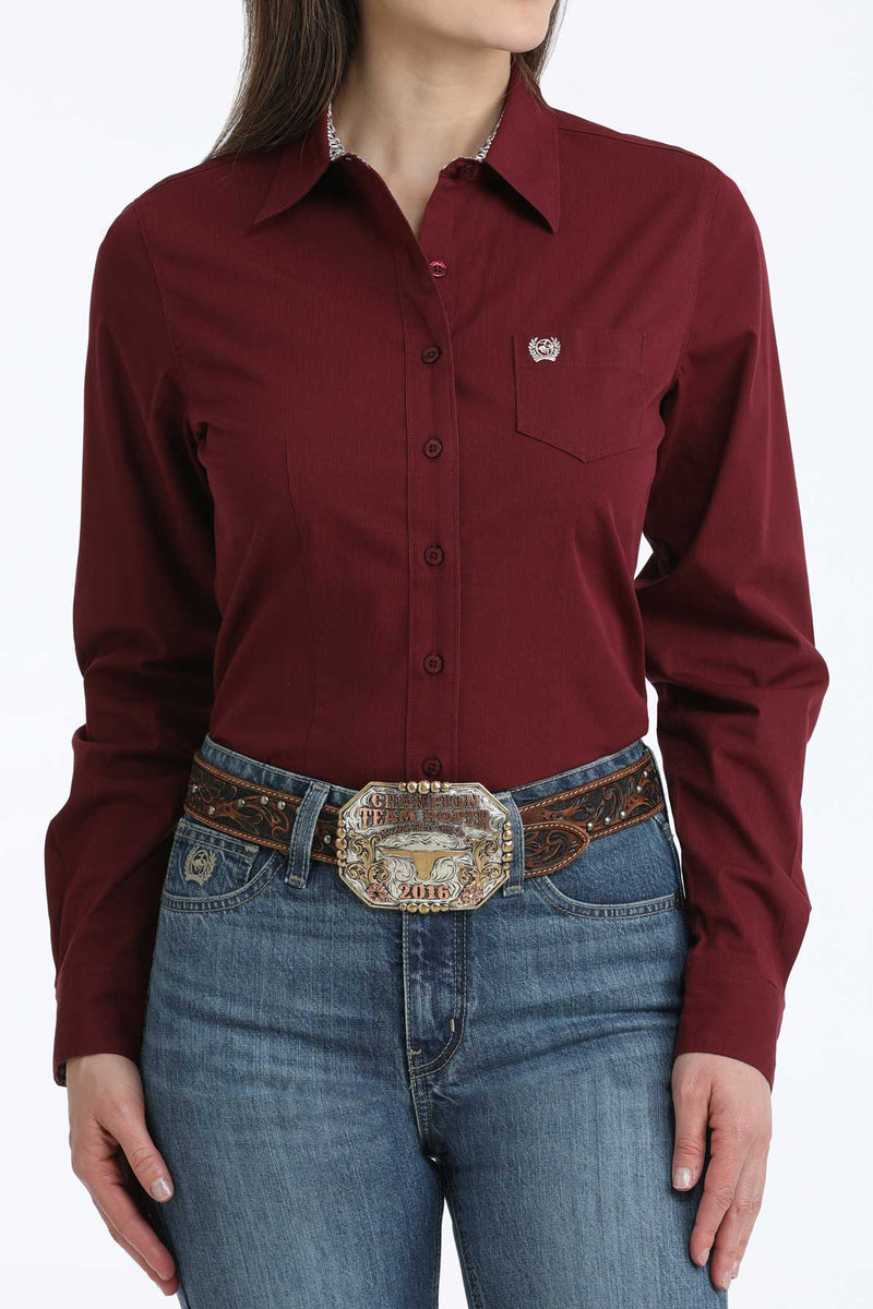 Cinch Womens Burgundy Stripe MSW9164262 - view 1