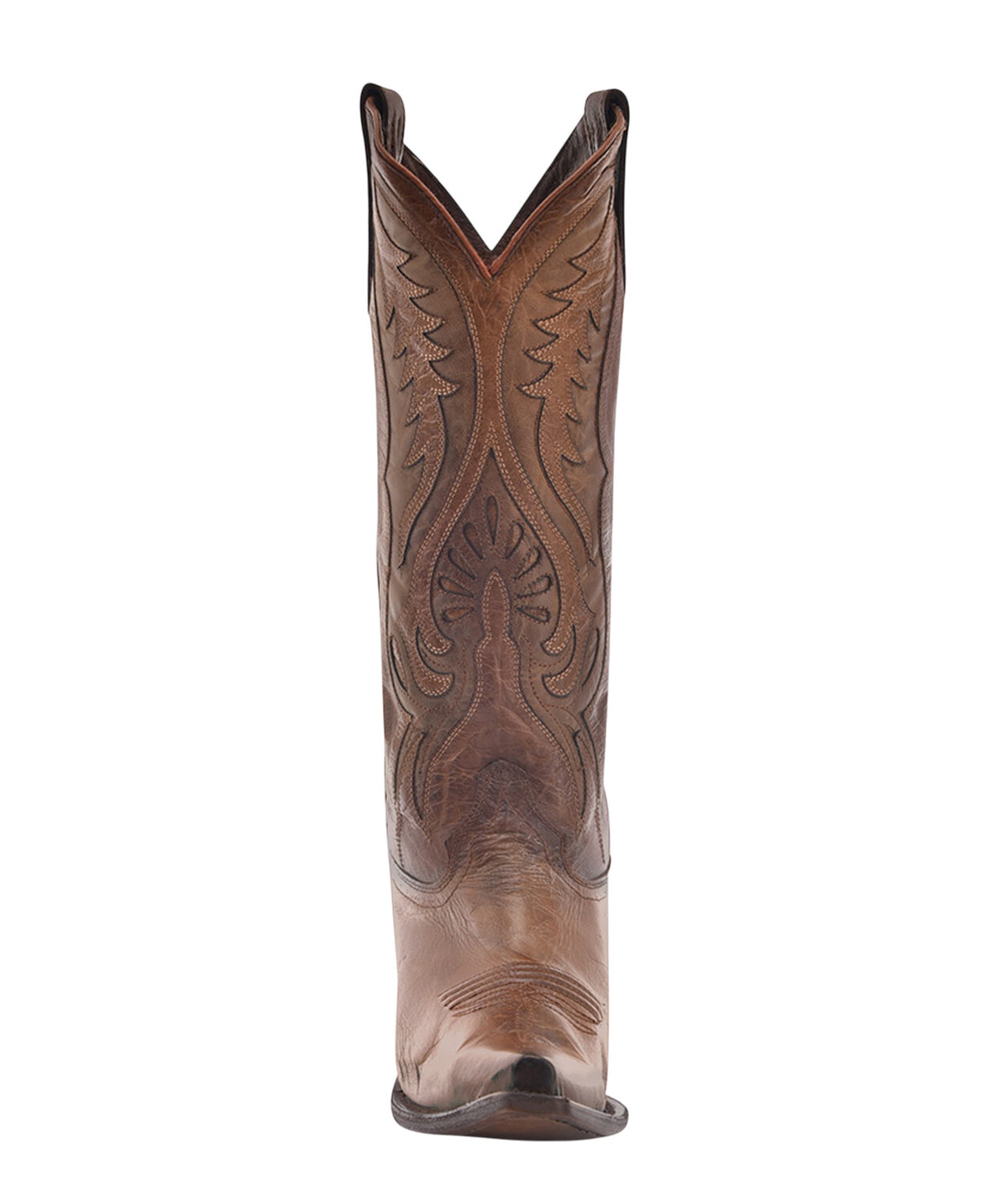 Circle G by Corral Women's Inlay and Embroidery Snip Toe Tall Cowboy Boot, Bronze – front