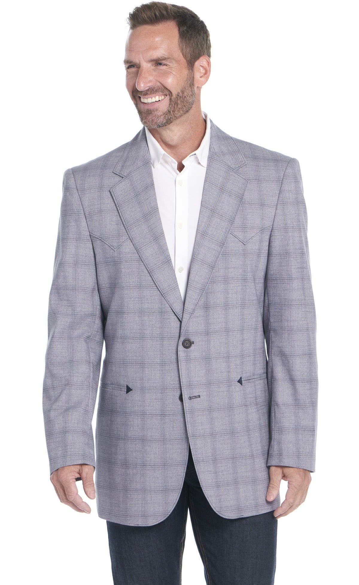 Circle S Mens Grey Windowpane CC2152 - view 1