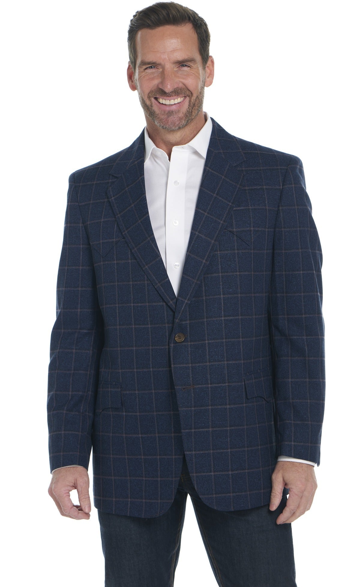 Circle S Mens Navy Windowpane CC3301 - view 1