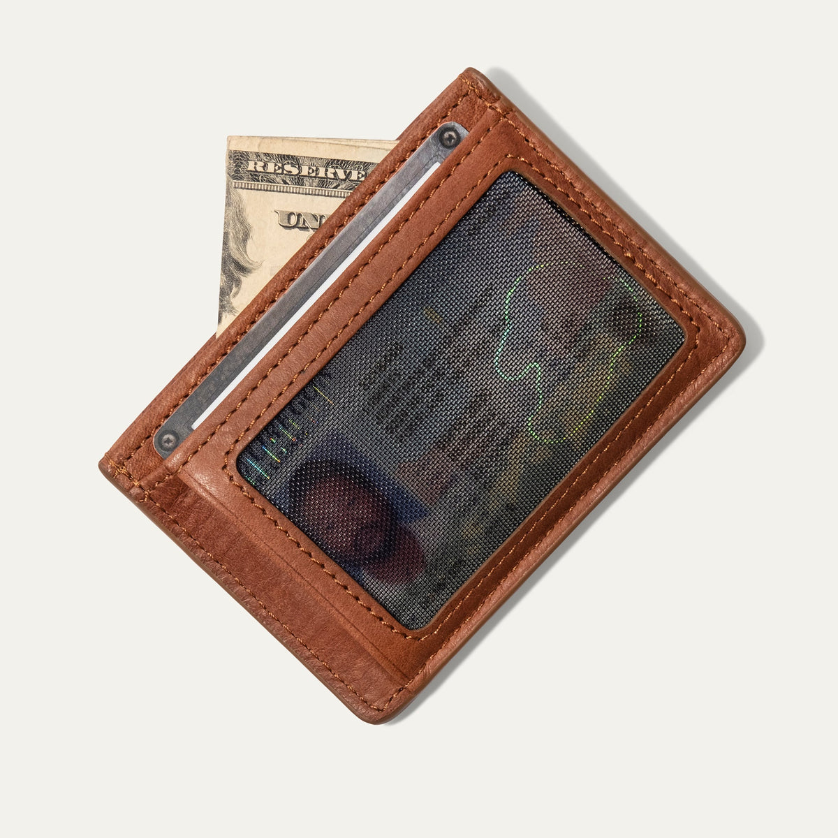 Will Leather Goods Classic Front Pocket Card Case wallet with multiple card slots and sleek leather design.