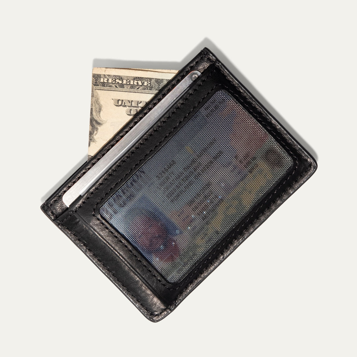 Will Leather Goods Classic Front Pocket Card Case wallet with multiple card slots and sleek leather design.
