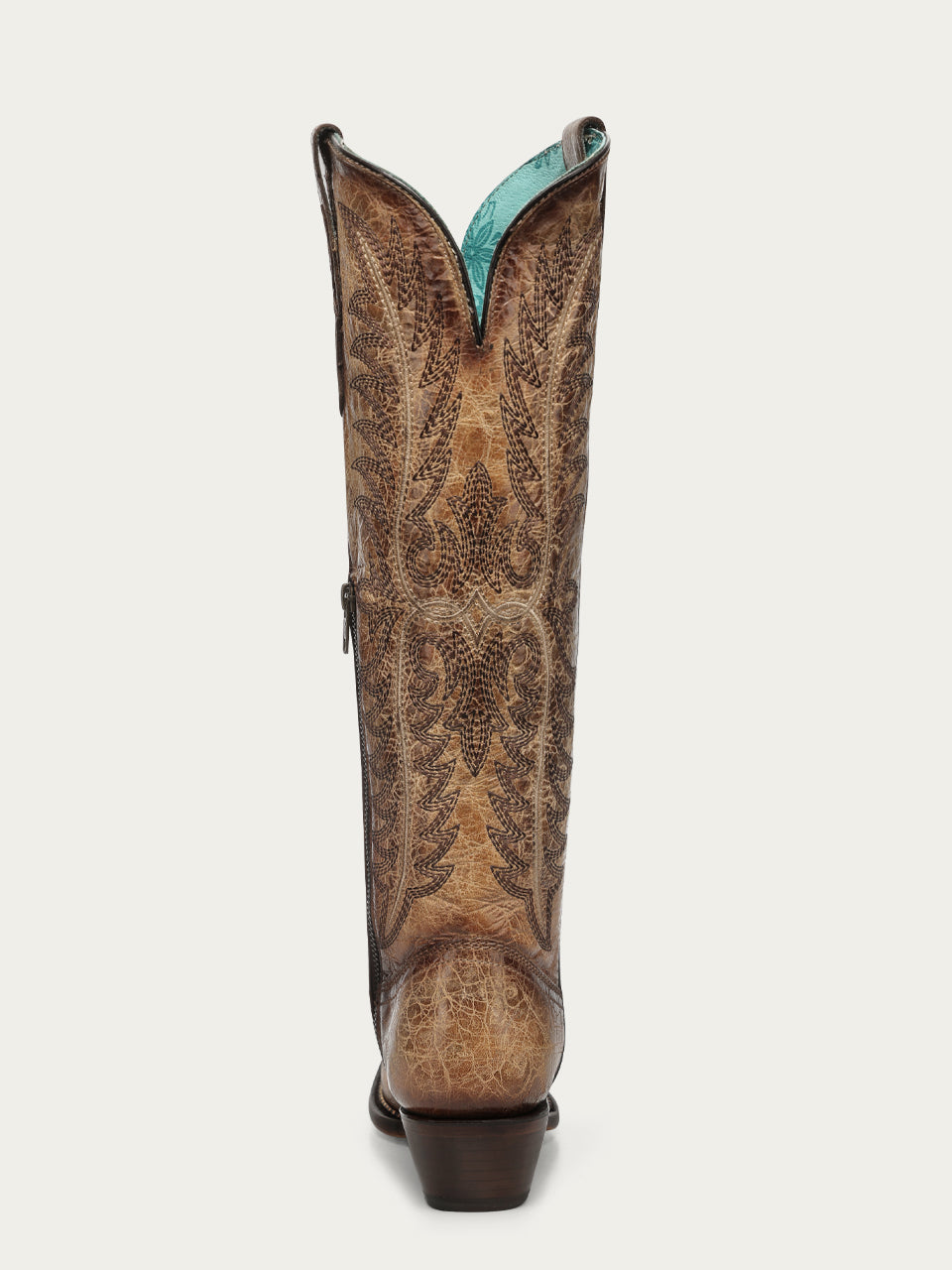 Corral Women's Embroidery Metallic Beaded Welt Snip Toe Tall Cowboy Boot, Sand – heel