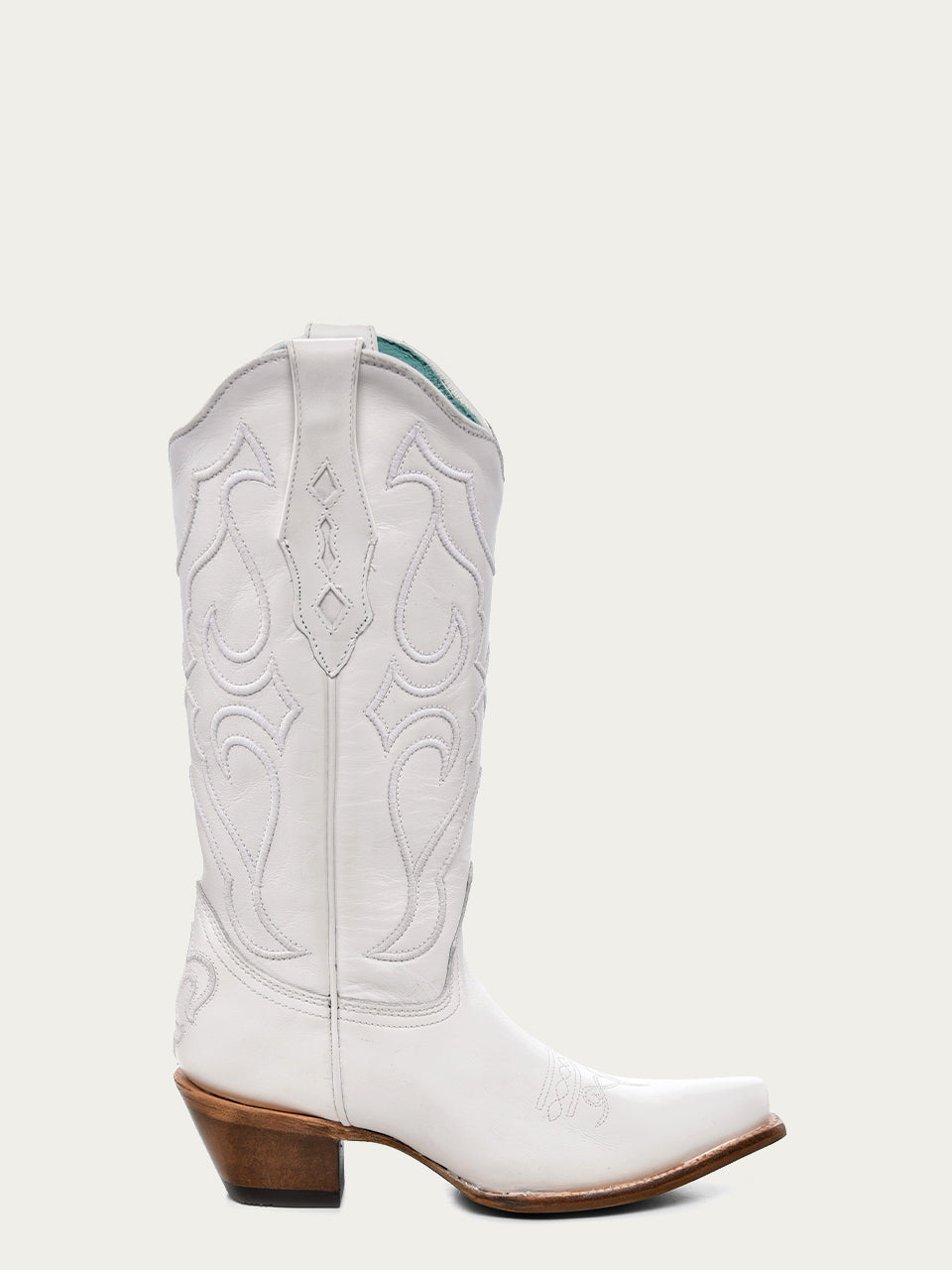 Corral Women's Embroidery Snip Toe Cowboy Boot, White – side