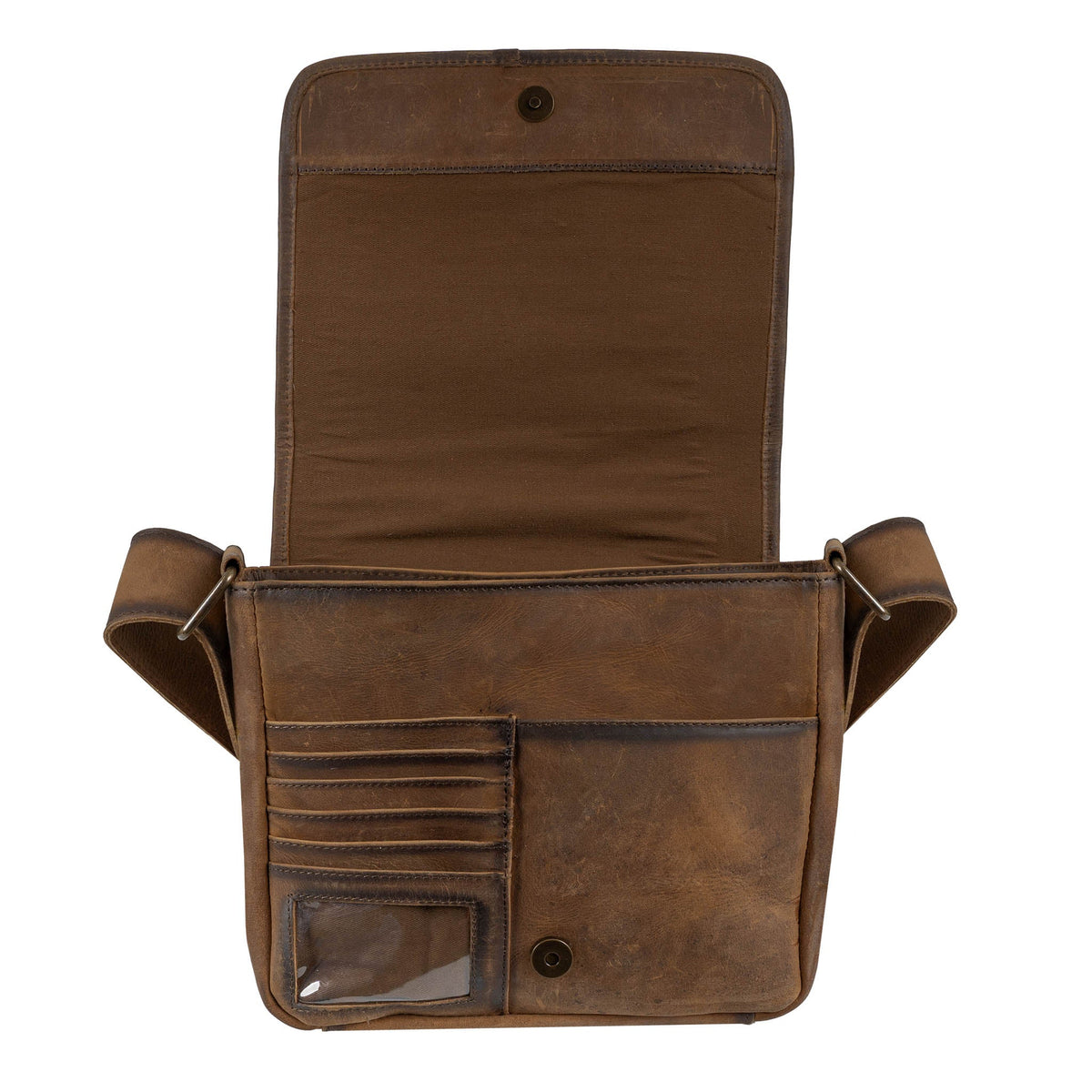 STS Ranchwear Cowhide Della Crossbody bag featuring natural cowhide leather with adjustable strap and rustic finish.