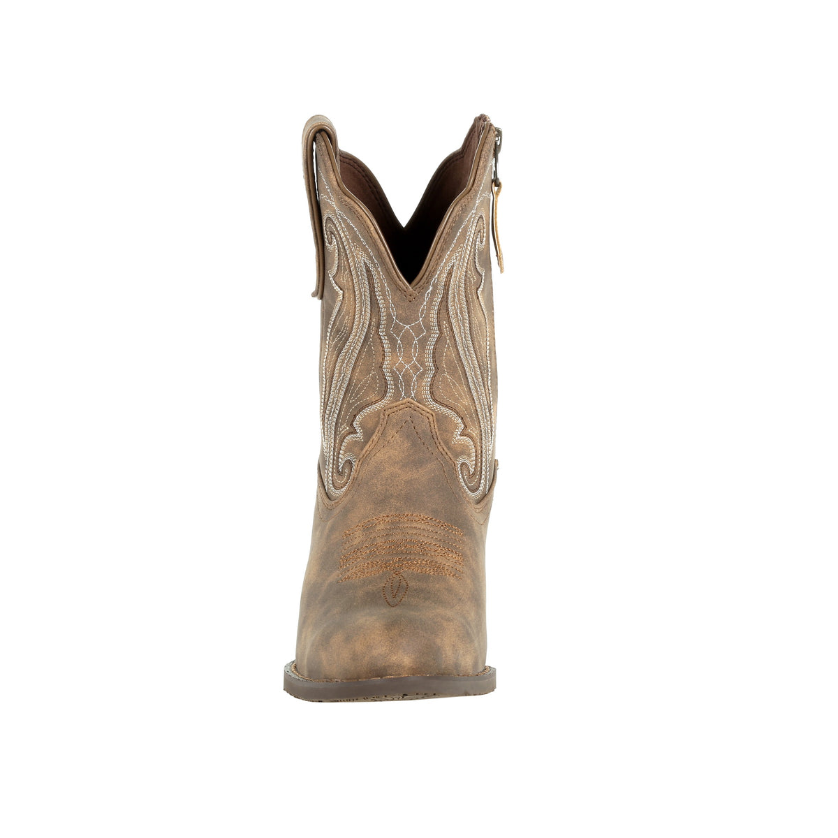 Durango Crush women's distressed shortie western boots with rugged leather and western stitching, perfect for casual Western style.