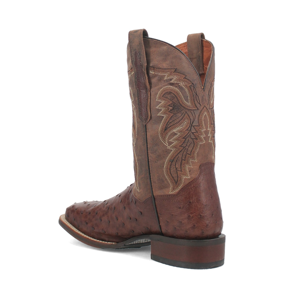 Dan Post Men's Alamosa Full Quill Ostrich Boot, Chocolate – 3-4 back