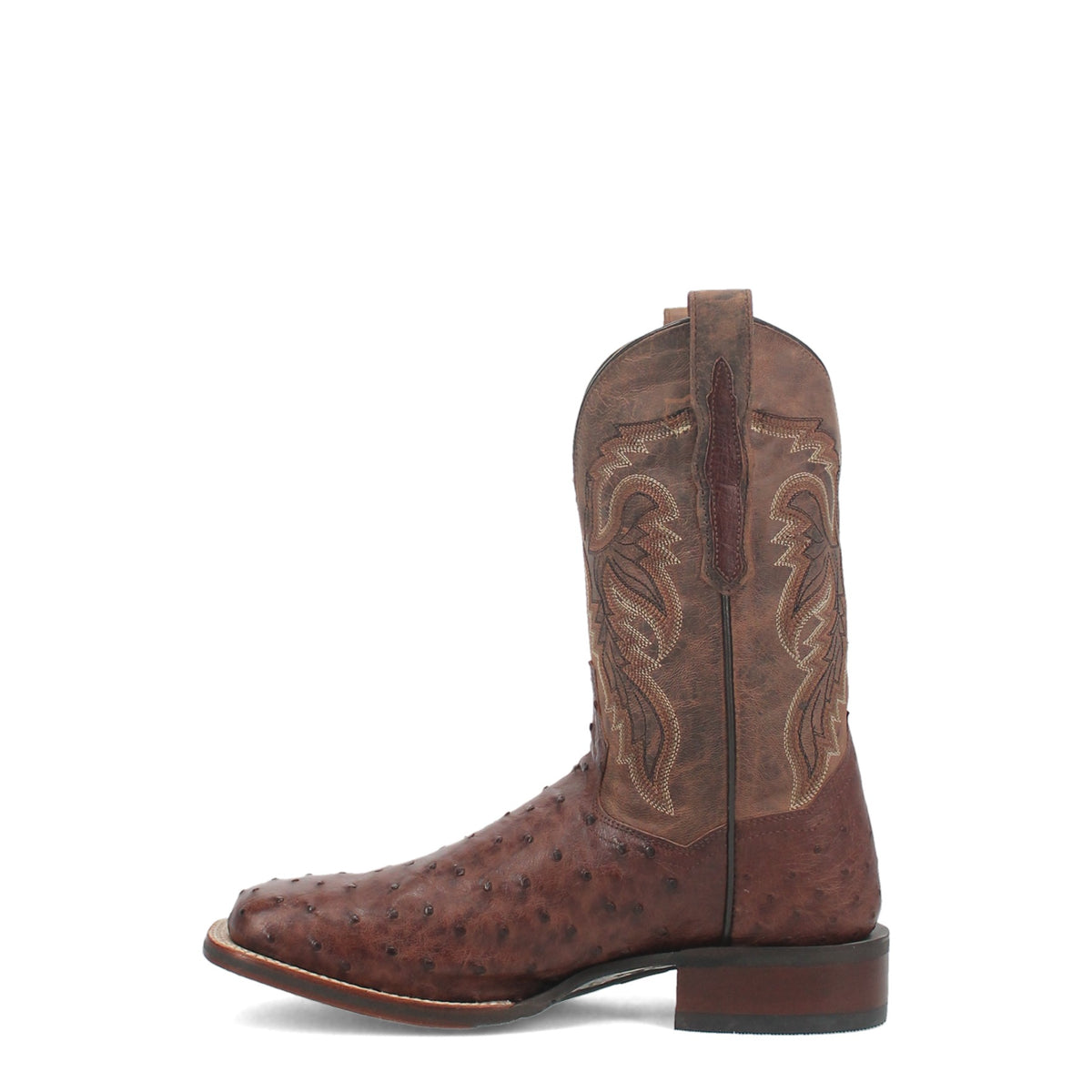 Dan Post Men's Alamosa Full Quill Ostrich Boot, Chocolate – inside