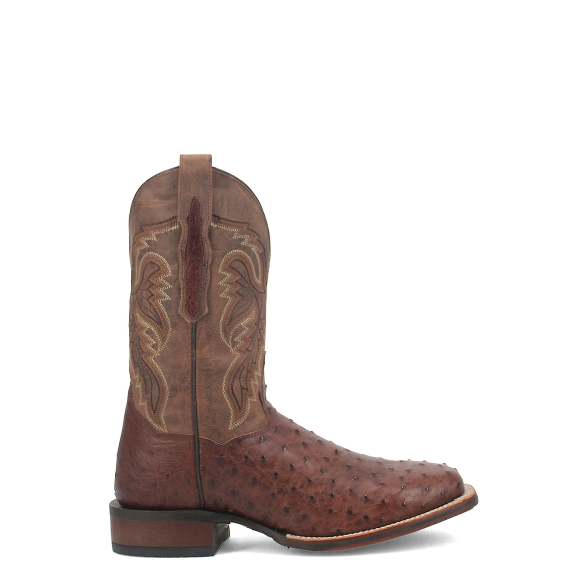 Dan Post Men's Alamosa Full Quill Ostrich Boot, Chocolate – side
