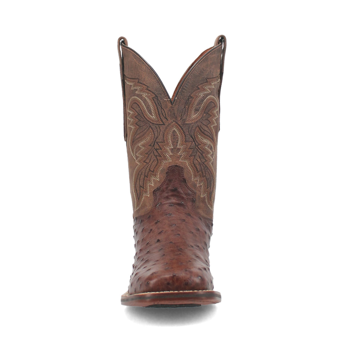 Dan Post Men's Alamosa Full Quill Ostrich Boot, Chocolate – toe