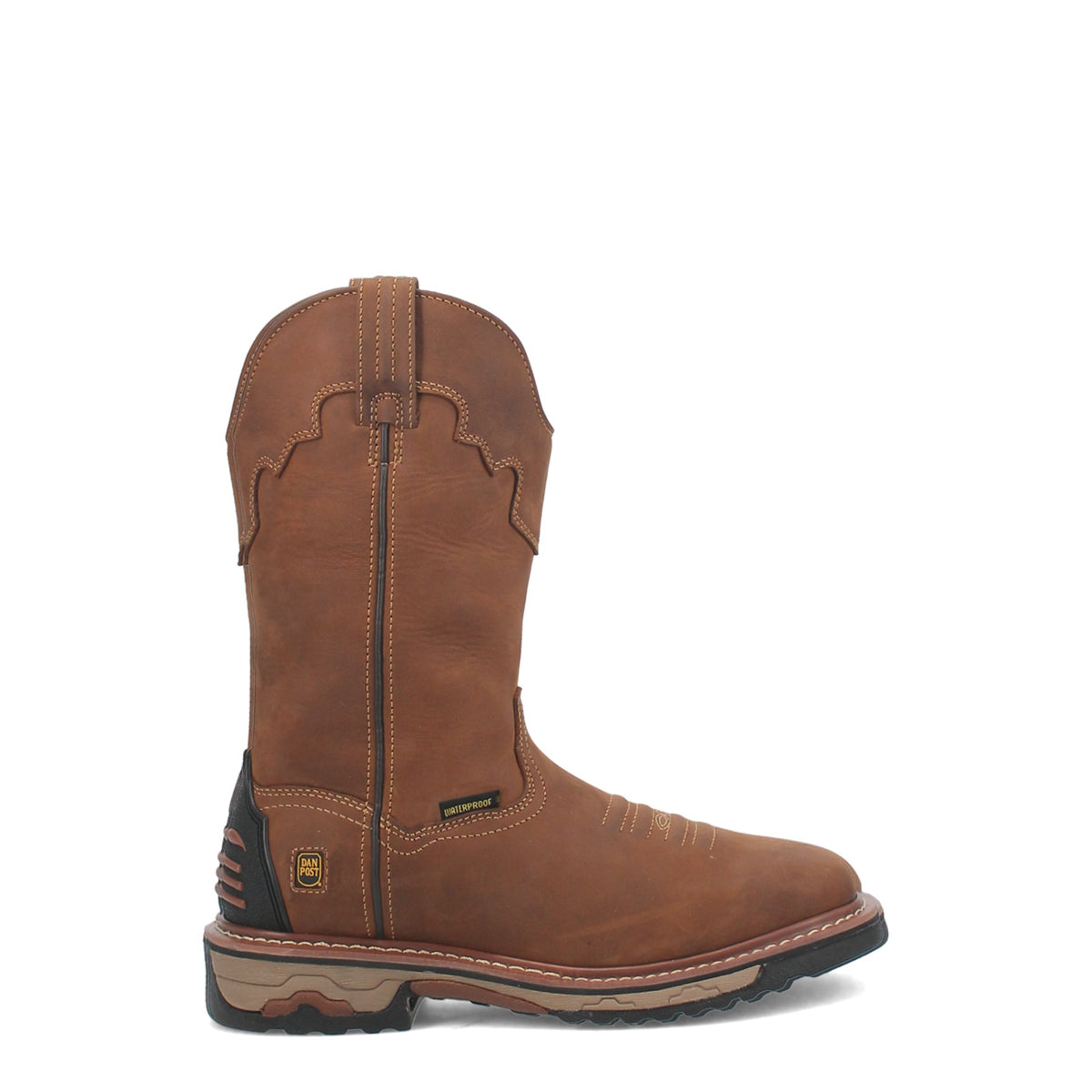 Dan Post Men's Blayde Steel Toe Waterproof Leather Boot, Saddle Tan – side