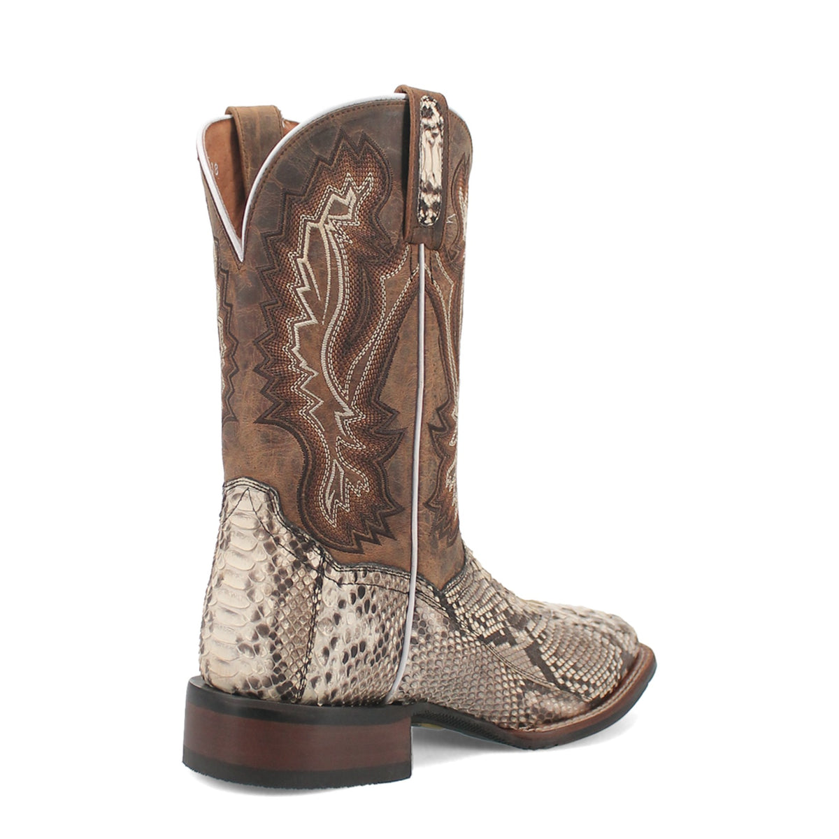 Dan Post Men's Brutus Python Boot, Natural/Brown – 3-4 back inside