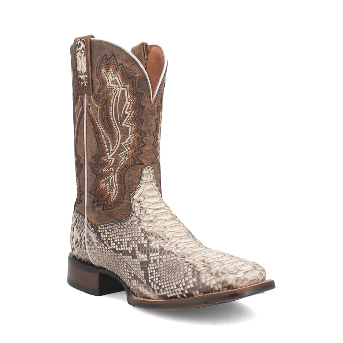 Dan Post Men's Brutus Python Boot, Natural/Brown – 3-4 front