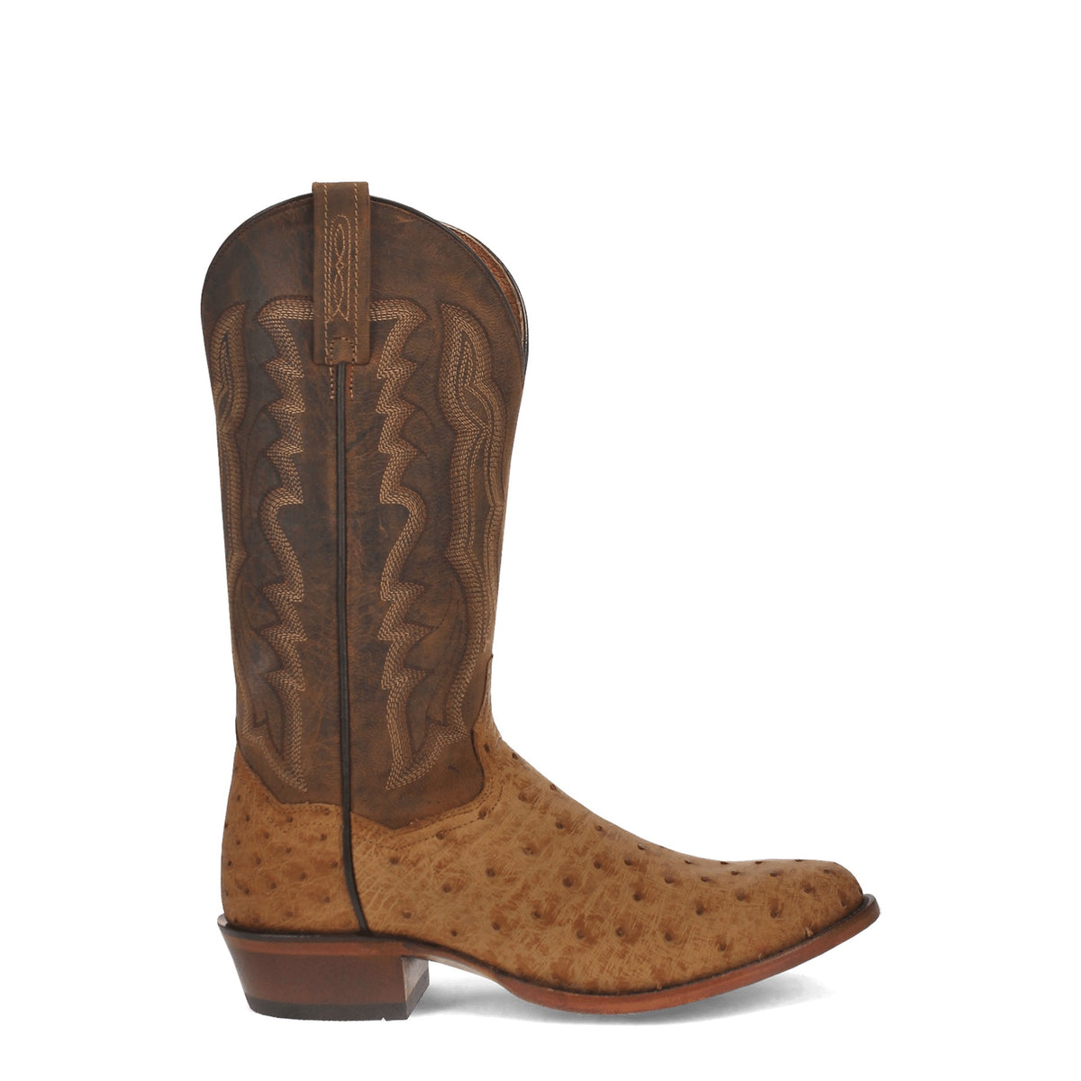 Dan Post Men's Gehrig Full Quill Ostrich Boot, Saddle – side