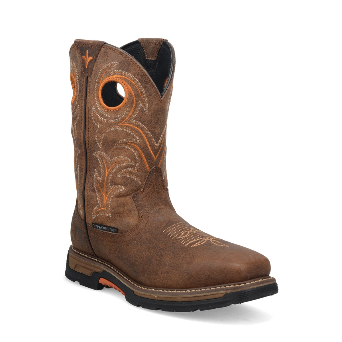 Dan Post Men's Storm's Eye Composite Toe Work Boot, Brown – 3-4 front
