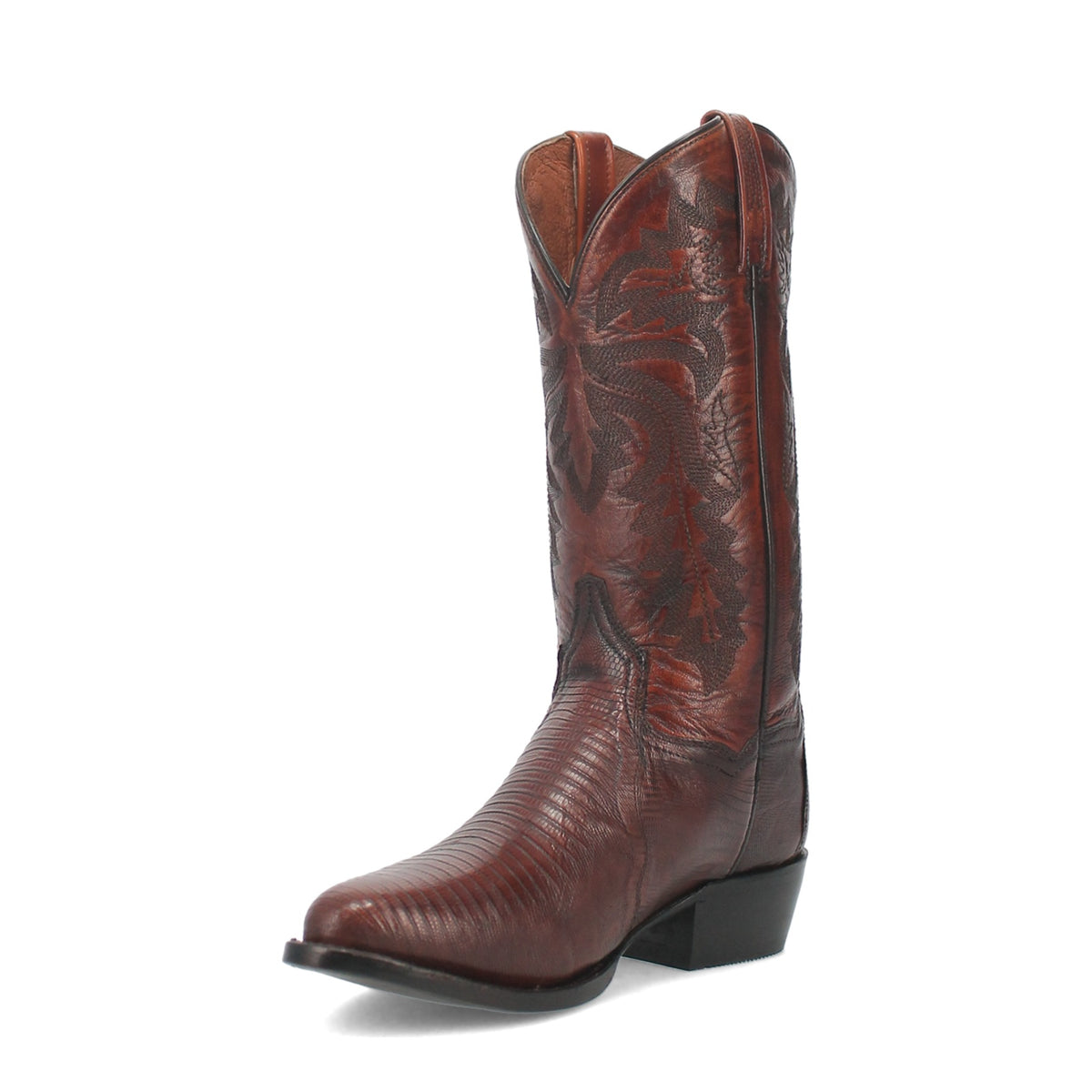 Dan Post Men's Winston Lizard Boot, Tan – 3-4 front inside