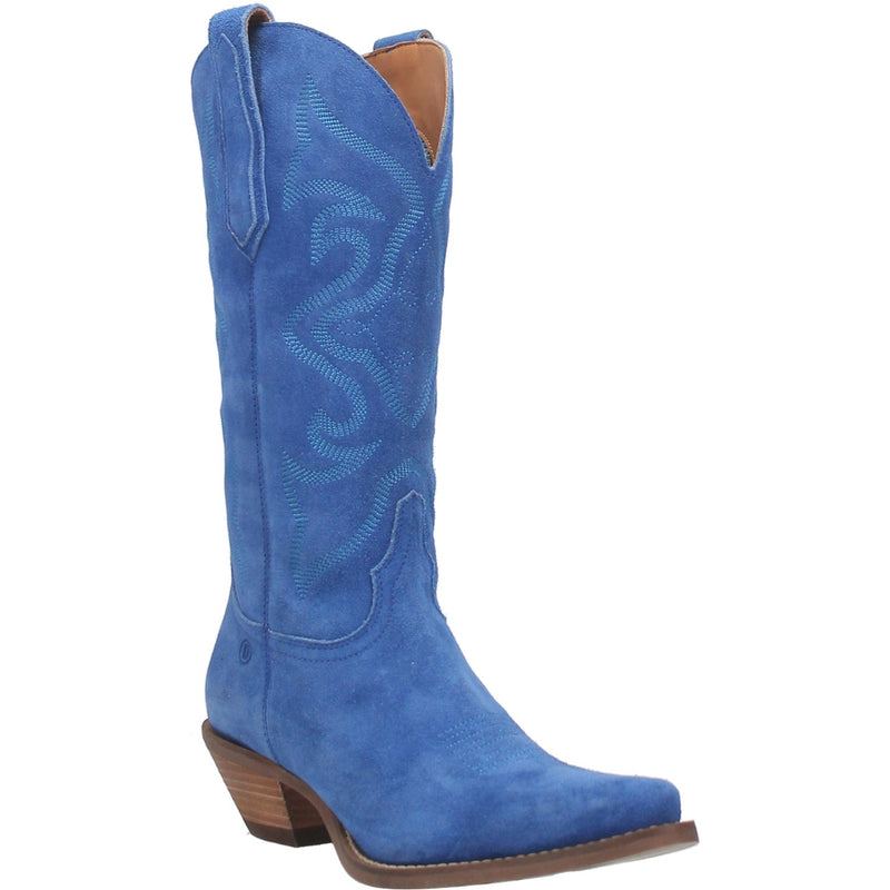 Dingo Women's Out West Western Boot, Blue – 3-4 front