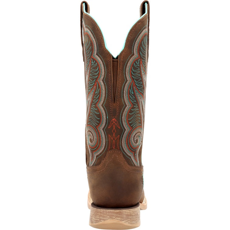Durango Women's Lady Rebel Pro Western Boots in Juniper Brown with pointed toe and classic cowboy boot design.