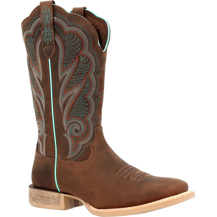 Durango Women's Lady Rebel Pro Western Boots in Juniper Brown with traditional cowboy boot design and sturdy leather construction.
