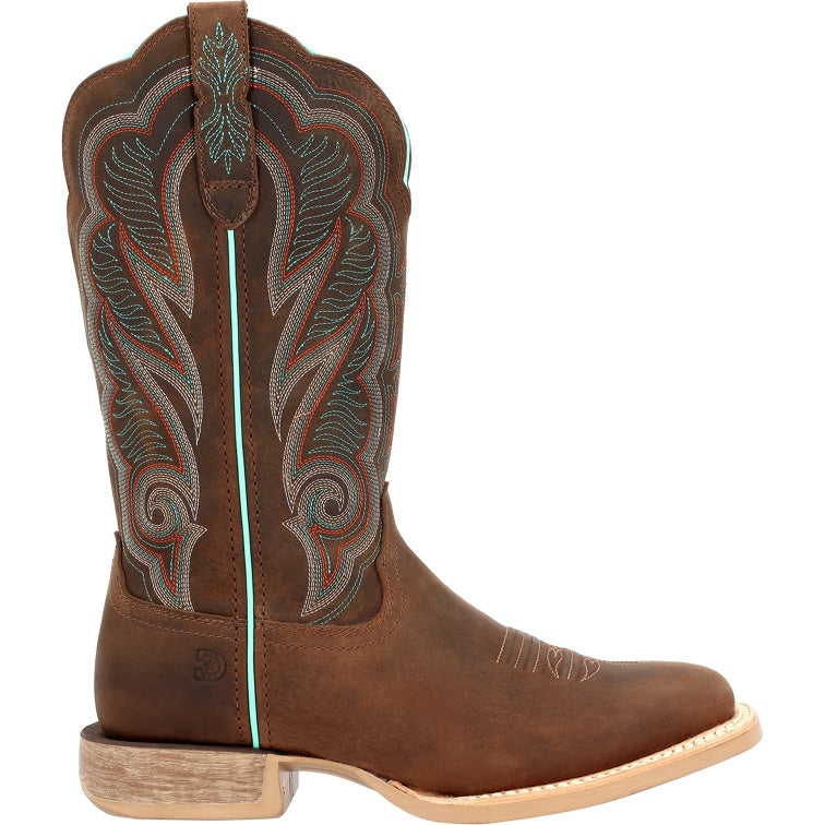 Durango Women's Lady Rebel Pro Western Boot in Juniper Brown with classic cowboy design and sturdy leather construction.