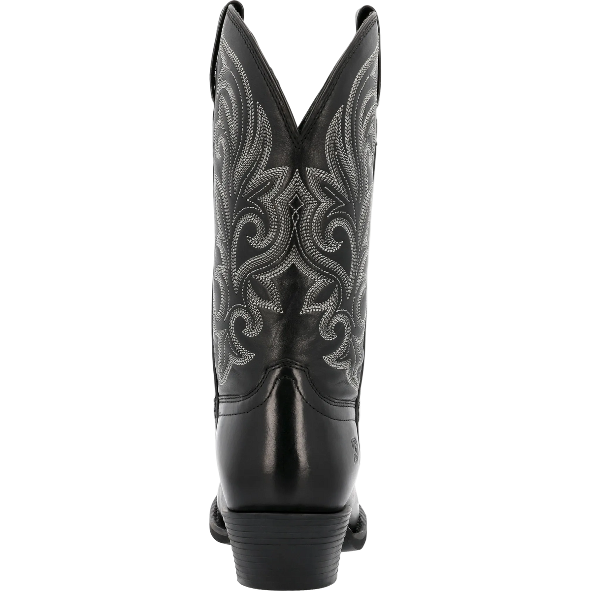 Durango Women's Shyloh Black Western Boots with pointed toe and decorative stitching on leather shaft.