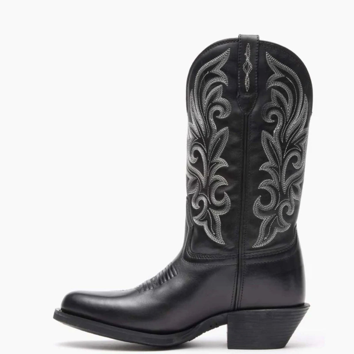 Durango Women's Shyloh Black Western Boots with pointed toe and Western stitching, made of leather for a stylish look.