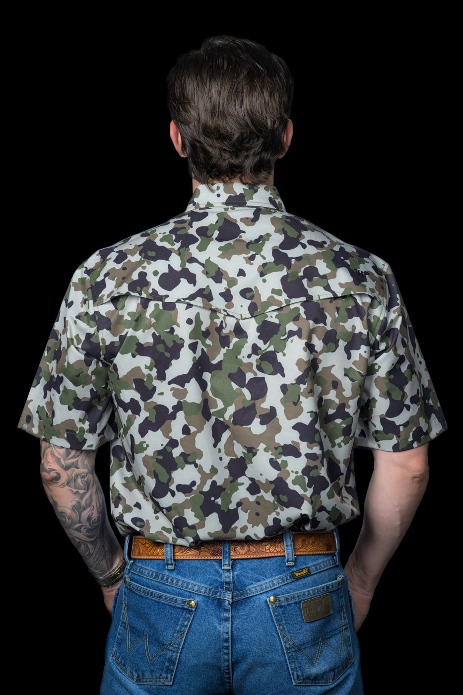 Ferrell Brand Men's Camo 2.0 Snap Short Sleeve Shirt, Camo – back
