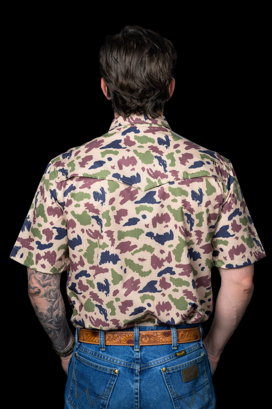 Ferrell Brand Men's Camo Snap Short Sleeve Shirt, Camo – back