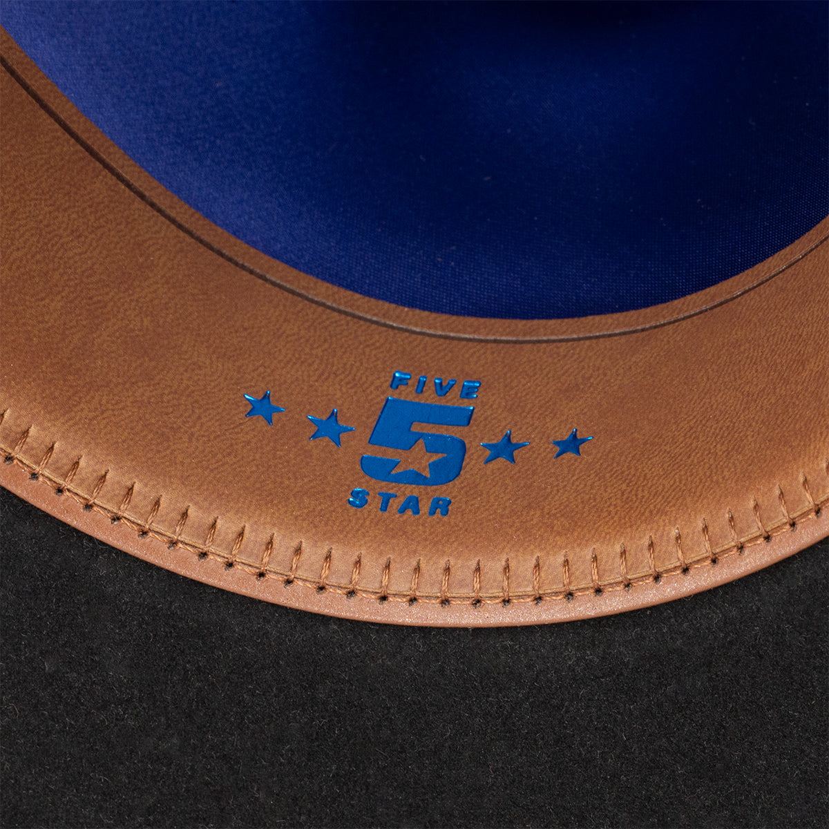 Resistol Five Star Cowboy Hat, Black – brim lining detail