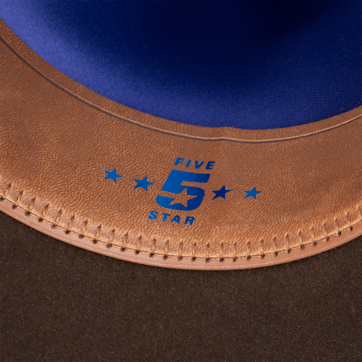Resistol Five Star Cowboy Hat, Brown – brim lining detail