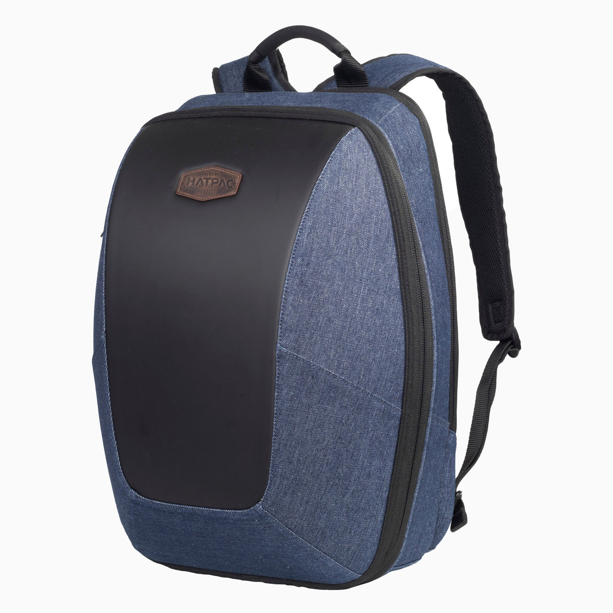 Blue denim hat from Hatpac, featuring a classic curved brim and adjustable strap for a casual, stylish look.
