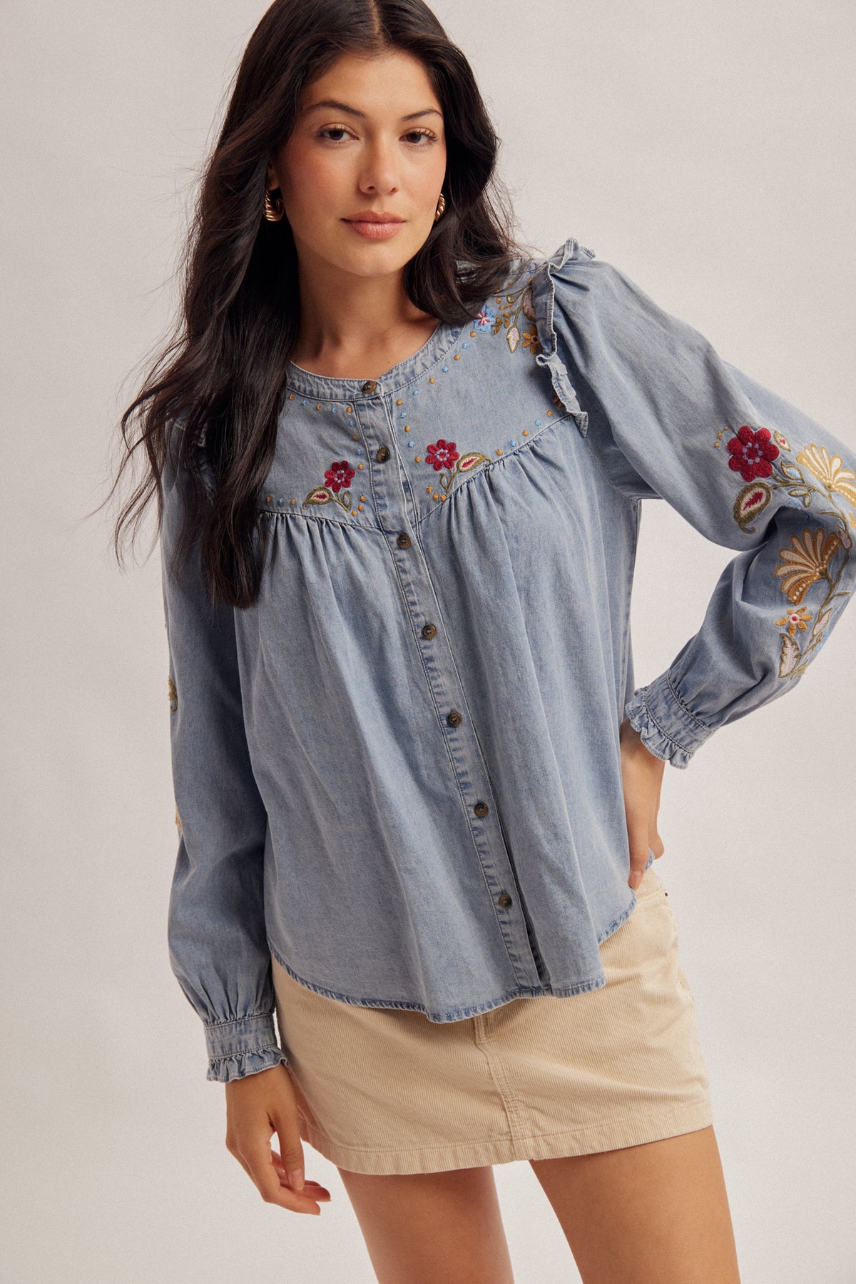 Hem & Thread Womens Denim Blue 34556 - view 2