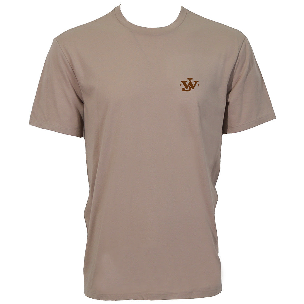 Light brown Hooey John Wayne pocket T-shirt featuring a chest pocket and western-inspired design.