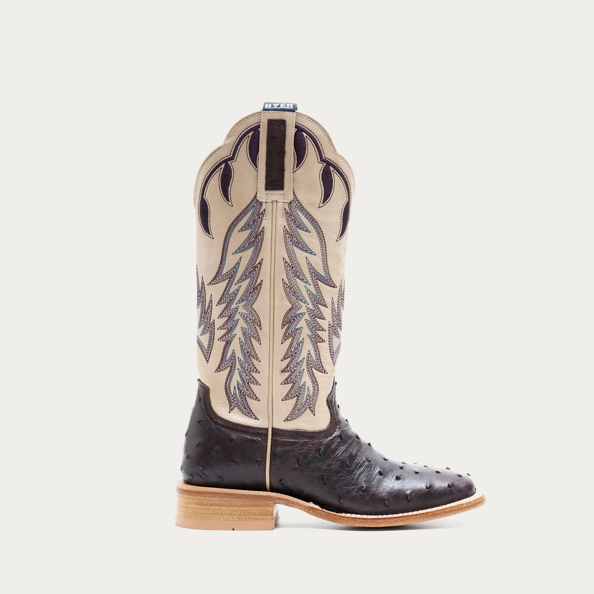 Women's HYER Harper Boots in purple and white with stylish lace-up design and chunky sole.