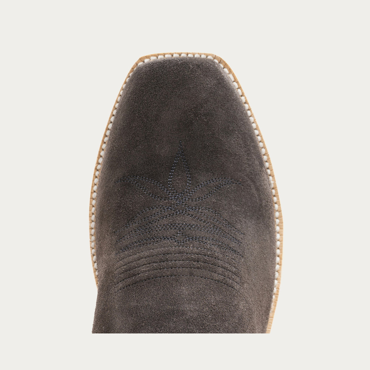 HYER Men's McCune cowboy boot, 13-inch height in grey and blue leather with classic Western stitching details.