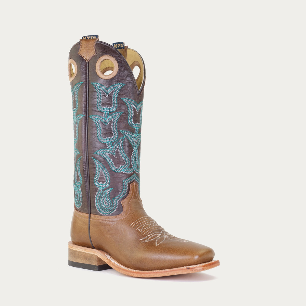 HYER Women's Jewell 13" Western Boot, Taupe/Brown – 3-4 front