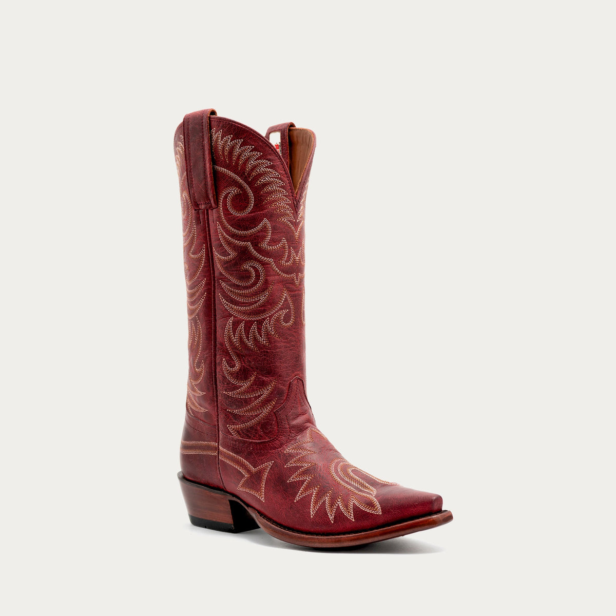 HYER Women's Road To Arizona Western Boot, Red – 3-4 front